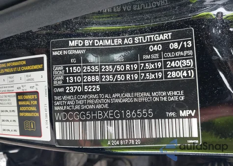 2014 Mercedes-Benz Glk 350 from USA, damaged, VIN WDCGG5HBXEG186555